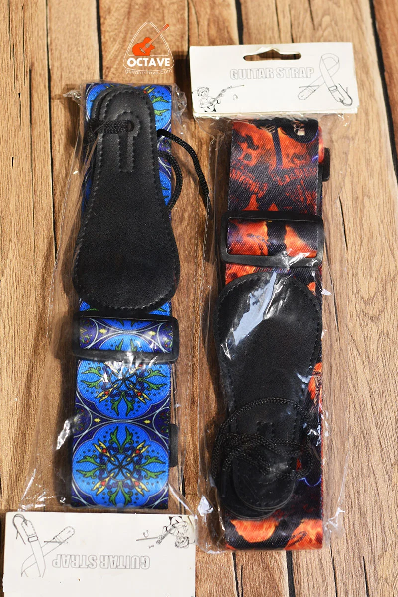 Premium Custom Printed PU leather Ends guitar strap price in bd