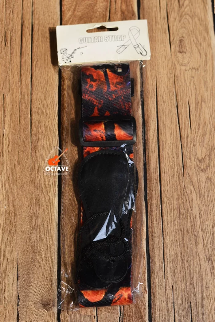 Premium Custom Printed PU leather Ends guitar strap price in bd