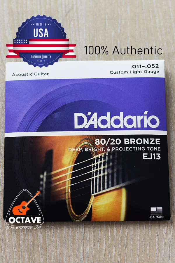 D'addario EJ13 Series Original USA Made- 80/20 Bronze Acoustic Guitar Strings