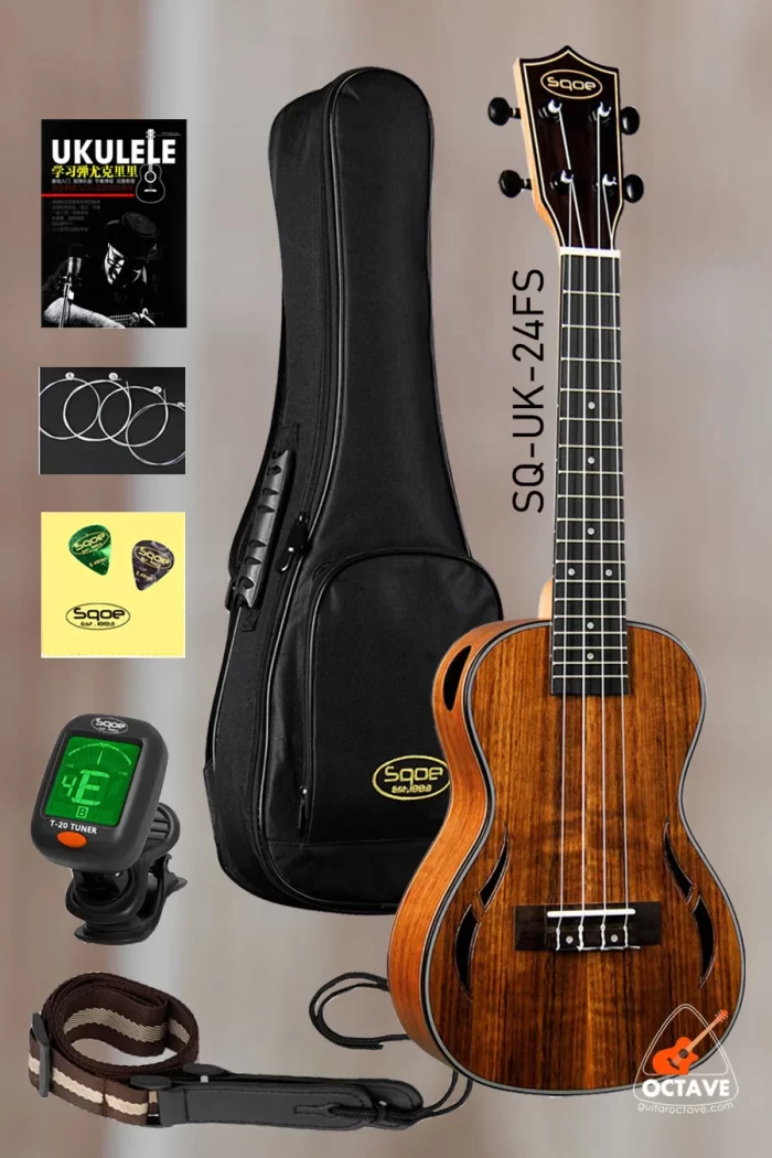 Sqoe Spain 24 inch Concert size SQ-UK-24 Series high-end personalized ukulele with full Package Price in BD
