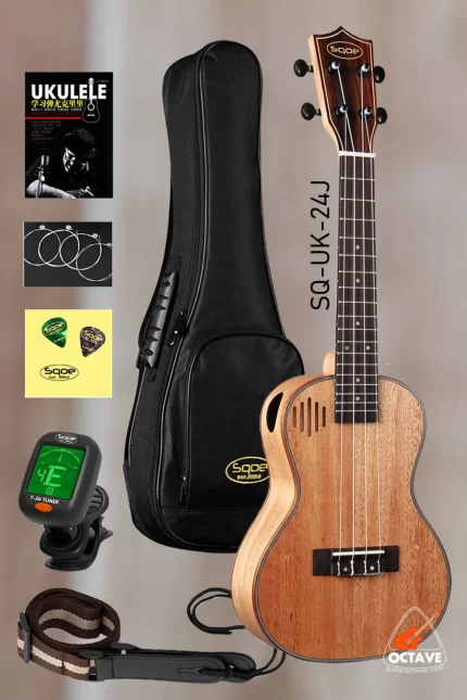 Sqoe Spain 24 inch Concert size SQ-UK-24 Series high-end personalized ukulele with full Package Price in BD