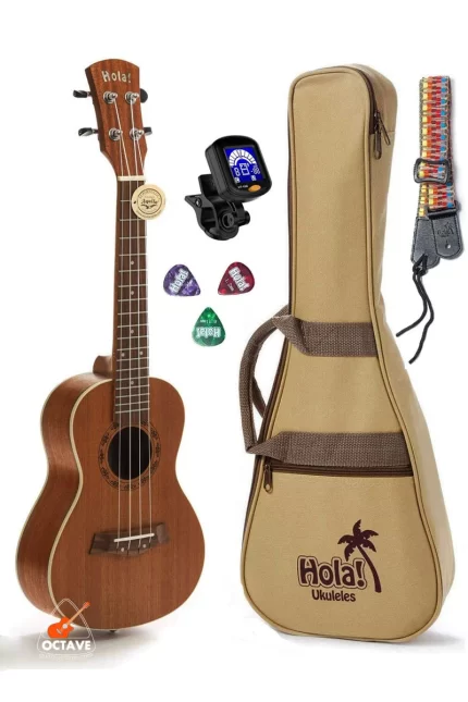 Hola! 24" Premium Ukulele Bundle, Deluxe Series by Hola! Music Price in BD | Bundle Includes: 24 Inch Mahogany Ukulele with Aquila Nylgut Strings Installed, Padded Gig Bag, Strap and Picks